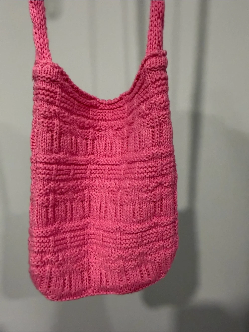 Handcrafted Pink Crochet Floral Crossbody Phone Pouch